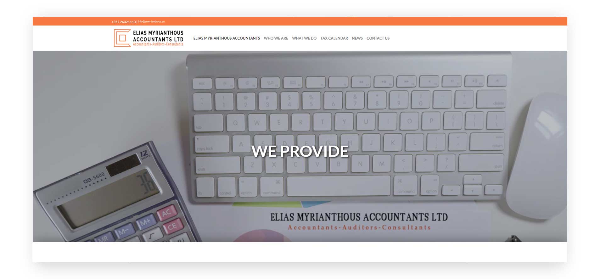 Εξώφυλλο ιστοσελίδας Elias Myrianthous Accountants
